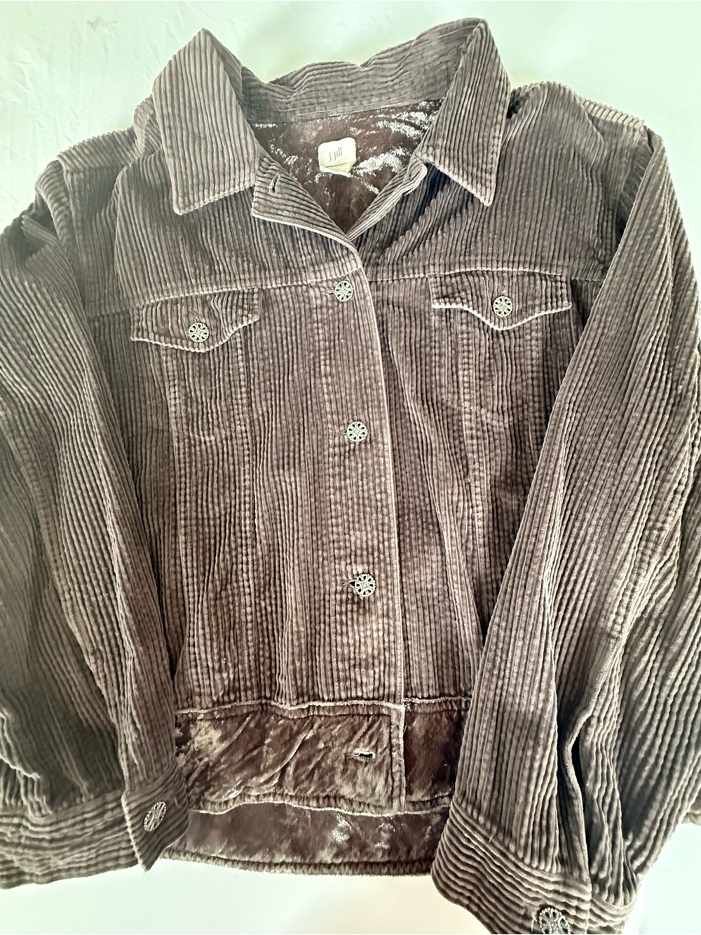 J. Jill Chocolate Brown Corduroy Button-Front Jacket